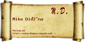 Mike Diána névjegykártya